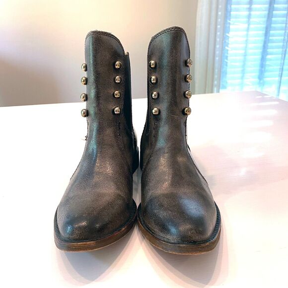 Lucchese Women's Spirit Gray Brandy Calf‎ Short Riding Western Boots Size 7.5 M - Picture 4 of 13